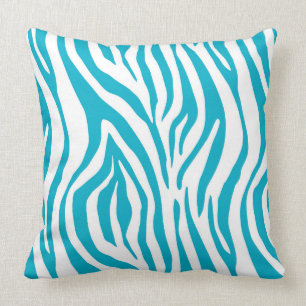 Blauwe zebraprintpatroon kussen