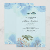 Blauwe Zee Baby shower Kaart (Voorkant / Achterkant)