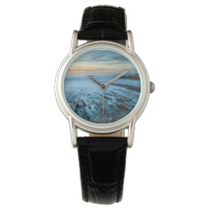 Blauwe zee bij zonsondergang, Californië Horloge
