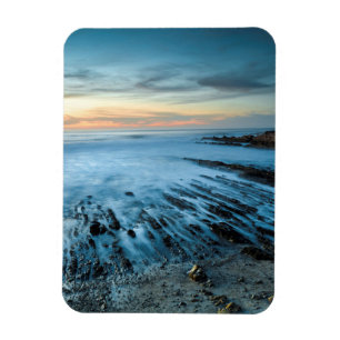 Blauwe zee bij zonsondergang, Californië Magneet