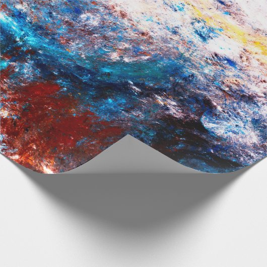 Blauwe zee golf. Kunstmatige spetters van heldere Cadeaupapier (Hoek)