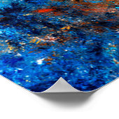 Blauwe zee golf. Kunstmatige spetters van heldere Poster (Hoek)