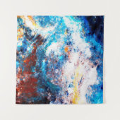 Blauwe zee golf. Kunstmatige spetters van heldere Wandkleed (Voorkant (horizontaal))