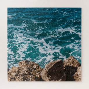 Blauwe zee golven legpuzzel
