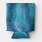 Blauwe Zee groene geagattextuur Blikjeskoeler (Voorkant)