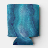 Blauwe Zee groene geagattextuur Blikjeskoeler (Achterkant)