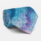 Blauwe Zee groene geagattextuur Stropdas (Opgerold)