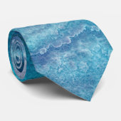 Blauwe Zee groene geagattextuur Stropdas (Opgerold)