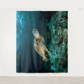 Blauwe zee schildpad wandkleed (Voorkant)