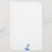 Blauwe zee van het schip Anchor Nautical Marine Th Briefpapier (Voorkant / Achterkant)