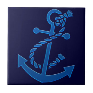 Blauwe zee van het schip Anchor Nautical Marine Th Tegeltje