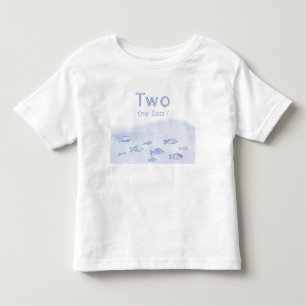 Blauwe zee vis 2de verjaardagsfeestje  kinder shirts