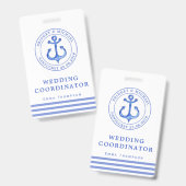 Blauwe Zeeanker | Trouwplanner Badge (Voor- en achterkant)