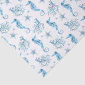 Blauwe zeebaars en koraalkustthema tissuepapier (Detail)