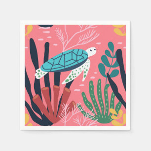 Blauwe Zeeen schildpad Servet