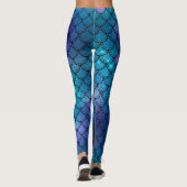 Blauwe Zeemeermin Glitter leggings (Achterkant)