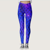  Blauwe Zeemeermin Glitter Leggings (Voorkant)