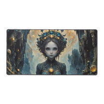 Blauwe zeemeermin in een fantasiewereld