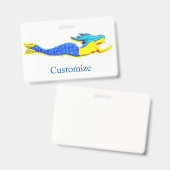 Blauwe zeemeermin Thunder_Cove Badge (Voor- en achterkant)