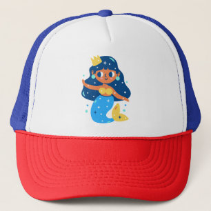 Blauwe zeemeervis trucker pet