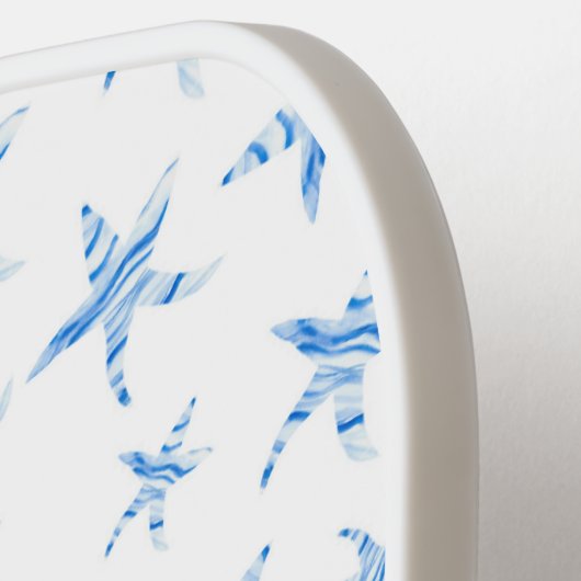 Blauwe zeemuizen pickleball paddle (Links Detail)