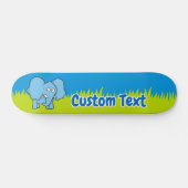 Blauwe zeeolifant cartoon skateboard dek (Horizontaal)