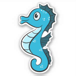 Blauwe zeepaard sticker