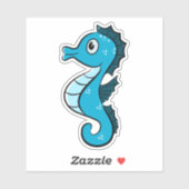 Blauwe zeepaard  sticker (Vel)