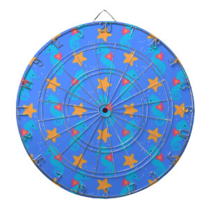 Blauwe zeepaardjes en goudstaarten dartbord