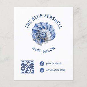 Blauwe zeeschelp logo flyer