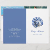 Blauwe zeeschelp logo service menubrochure (Voorkant / Achterkant)