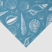 Blauwe zeeschelp oceaan tissuepapier (Detail)