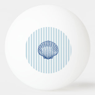 Blauwe Zeeschelp Schildering Nautische Blauwe Stre Pingpongballen