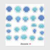 Blauwe Zeeschelp Sticker (Vel)