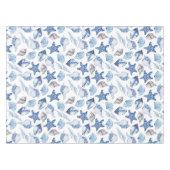 Blauwe zeeschelpen tafelkleed (Voorkant (Horizontaal))