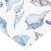 Blauwe zeeschelpen tafelkleed (Gekanteld)