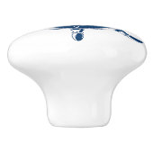 Blauwe zeeschuif keramische knop (Zijkant)