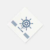 Blauwe zeesleeproer met aanpasbare tekst servet (Hoek)