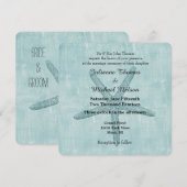 Blauwe zeester bruiloft kaart (Voorkant / Achterkant)