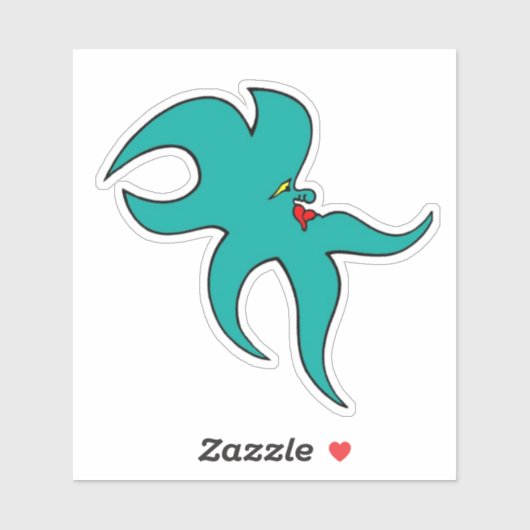Blauwe zeester sticker (Vel)