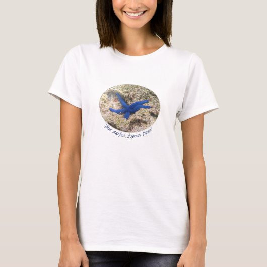 Blauwe zeester t-shirt (Voorkant)