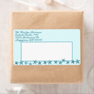 Blauwe Zeesterren Aangepaste Verzendlabels Etiket
