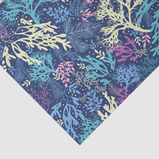 Blauwe zeewier tissuepapier (Detail)