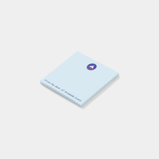 Blauwe zeilboot post-it® notes (Schuin)
