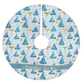 Blauwe zeilboten goudvis Zee Kerstmis Kerstboom Rok (Voorkant)