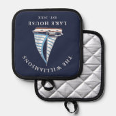 Blauwe zeilen boot nautische aangepaste naam Lake Pannenlap (Voorkant / Achterkant)