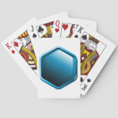 Blauwe zeshoek speelkaarten (Achterkant)