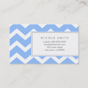 Blauwe Zig Zag Chevron Patroon Bellen Kaarten
