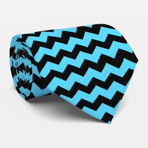 Blauwe Zig Zag Streep Achtergrond in elke kleur Stropdas