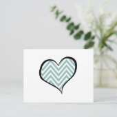 Blauwe zigzag, Blauwe Chevron, Zigzag Pattern, Hea Briefkaart (Staand voorkant)